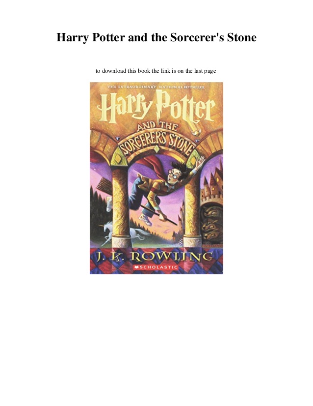 Harry Potter And The Sorcerer Stone Book Free Download